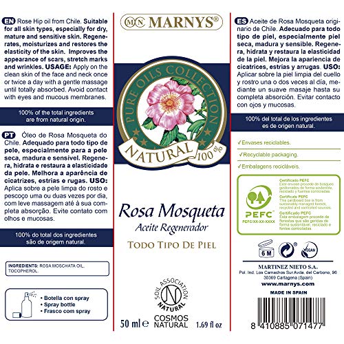 MARNYS Rosehip Regenerating Oil 100% Vegetable Spray 50ml