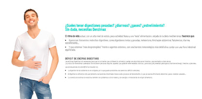 Novadiet - DENZIMAX Cápsulas con Enzimas, Calcio, Selenio, Fermentos, FOS y Minerales, Favorece y Ayuda las Digestiones Lentas y Pesadas y al Bienestar Digestivo - 30 Cápsulas