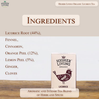 Higher Living Infusión de Regaliz, 15 Bolsitas (Bio)