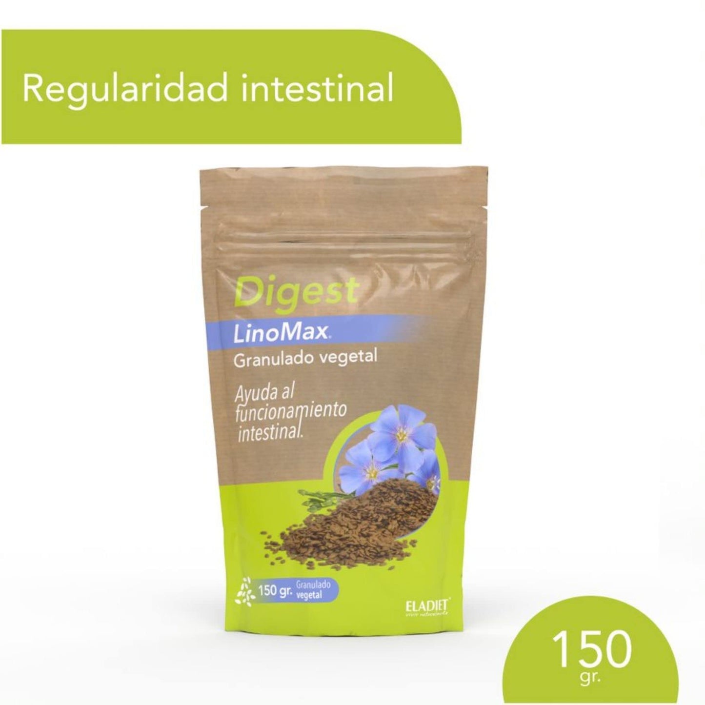 Complemento Alimenticio Digest Linomax - 150 g - Favorece el Tránsito Intestinal - Ayuda a Reducir Molestias Digestivas - Propiedades Depurativas y Antioxidantes - Eladiet