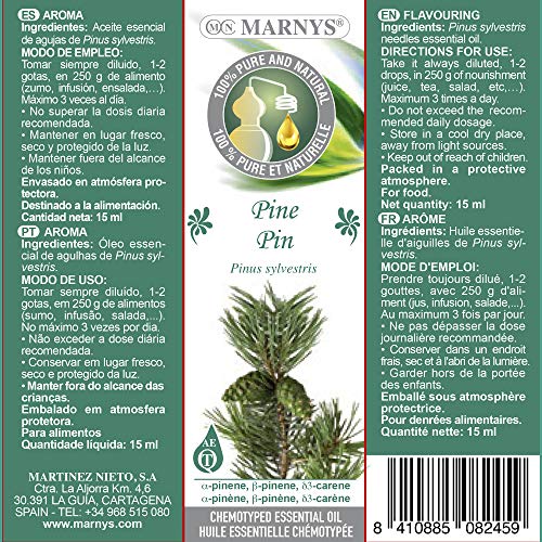 MARNYS 100 % reines chemotypisiertes ätherisches Kiefernöl 15 ml