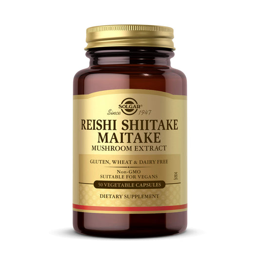 Solgar Reishi Shiitake Maitake Extracto de Hongo Cápsulas vegetales - Envase de 50