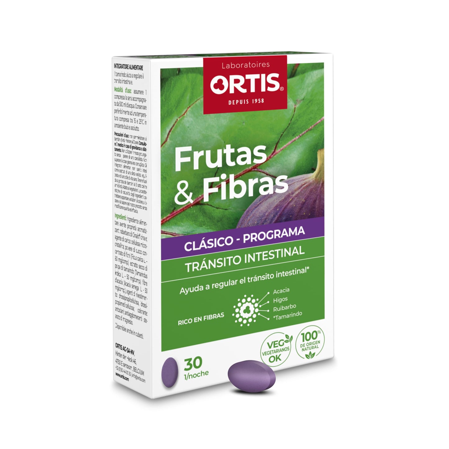 ORTIS - FRUTAS & FIBRAS REGULAR 30 comprimidos