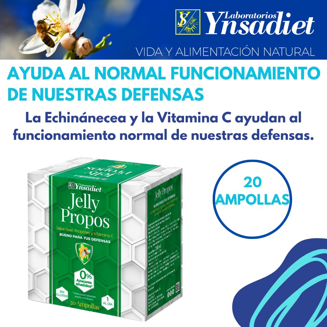 JELLY PROPOS Jalea Real con Propóleo, Echinácea, Saúco, Pelargonio y Vitamina C (20 ampollas)