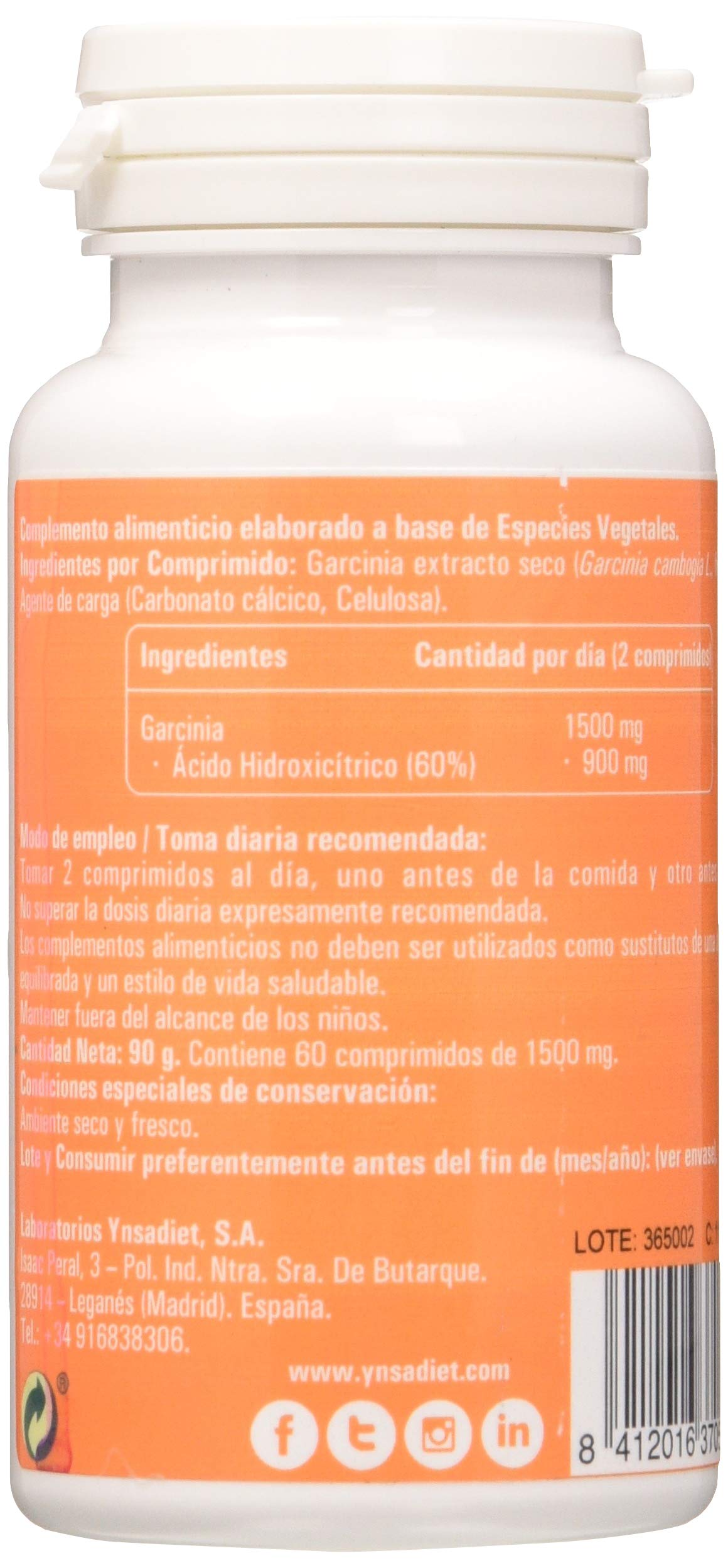 Ynsadiet Garcinia Cambogia 1500Mg. 60 Comprimidos - 1 unidad