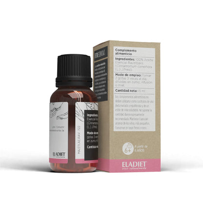 Aceite Esencial de Ravintsara Bio - 15 ml - Ayuda a Mejorar tu Sistema Inmunológico - Otorga Propiedades Antioxidantes y Drenantes - Favorece la Relajación - Eladiet