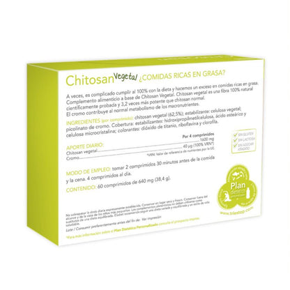 Complemento Alimenticio Chitosan Vegetal - 60 Comprimidos - Contribuye al Normal Metabolismo de los Macronutrientes - Ayuda a Regular los Niveles de Glucosa - Eladiet