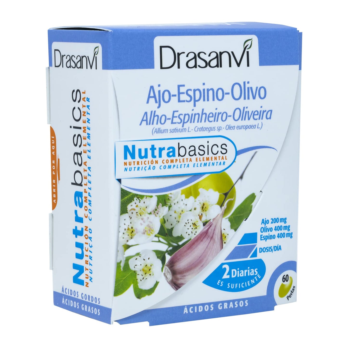 Drasanvi Ajo Espino Olivo 500mg 60 Perlas Nutrabasicos, 60 Unidad