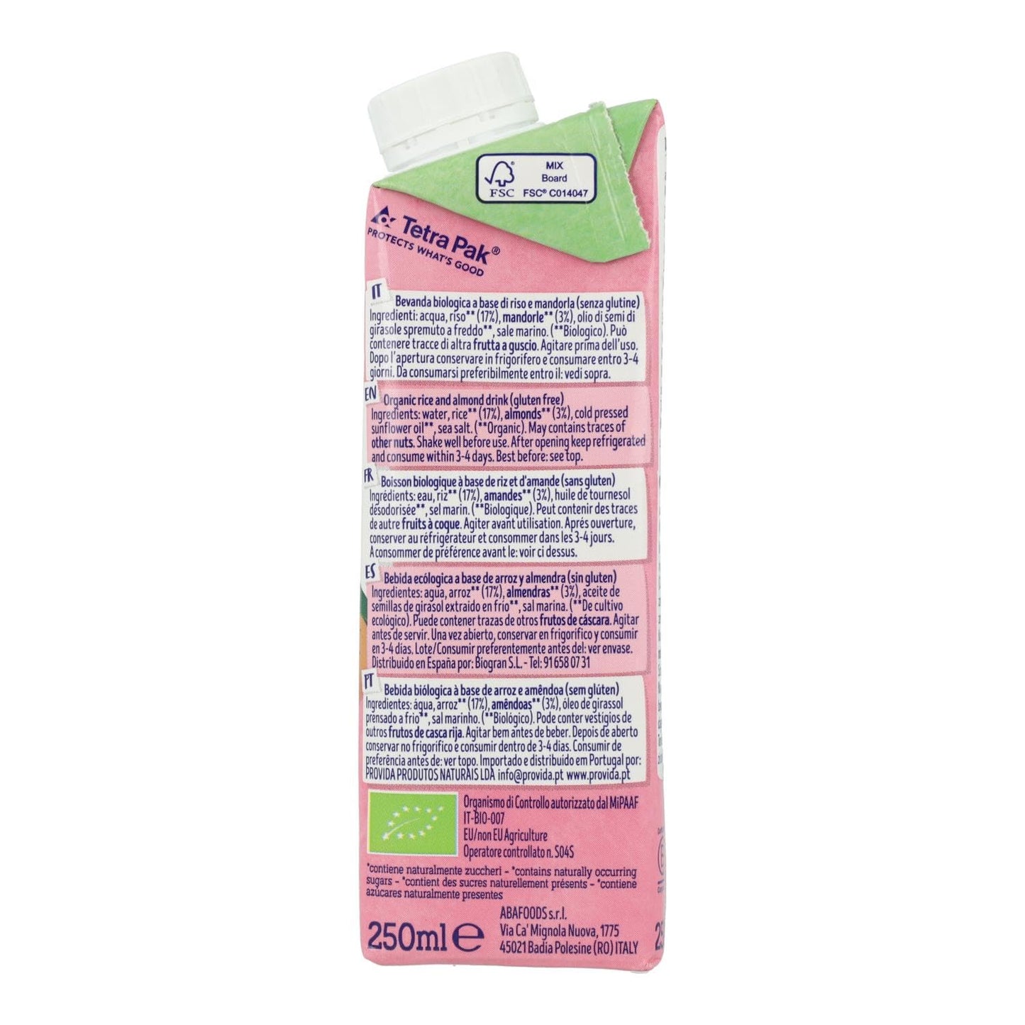 LECHE ARROZ ALMENDRA BIO 250ML