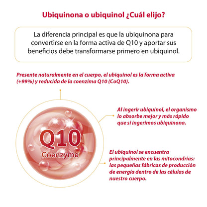 100% natural Quinol10 Vitamina B1 - 60 Cápsulas