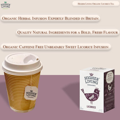 Higher Living Infusión de Regaliz, 15 Bolsitas (Bio)