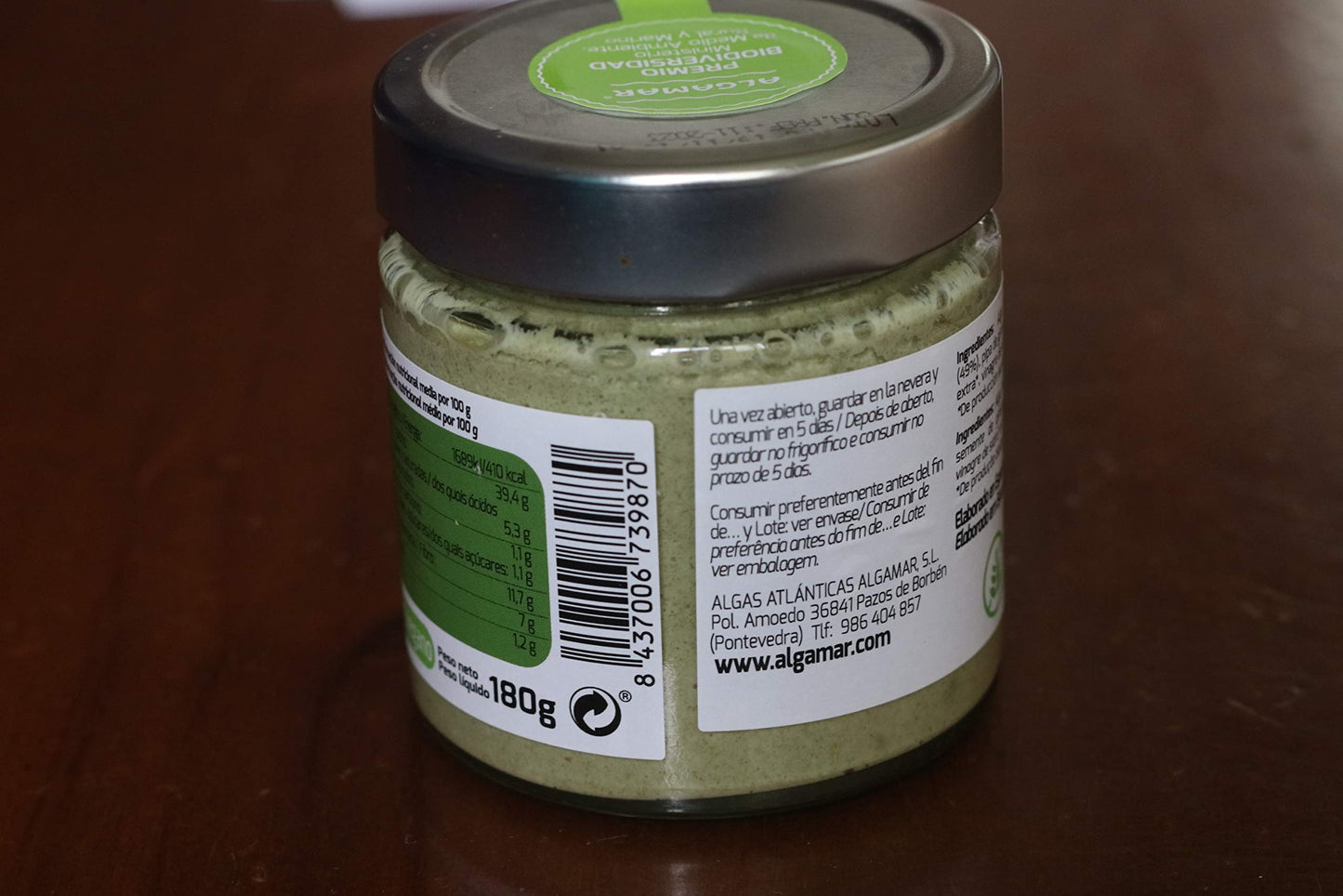 Algamar Pate Vegetal Con Alga Percebe 180G 180G 180 ml