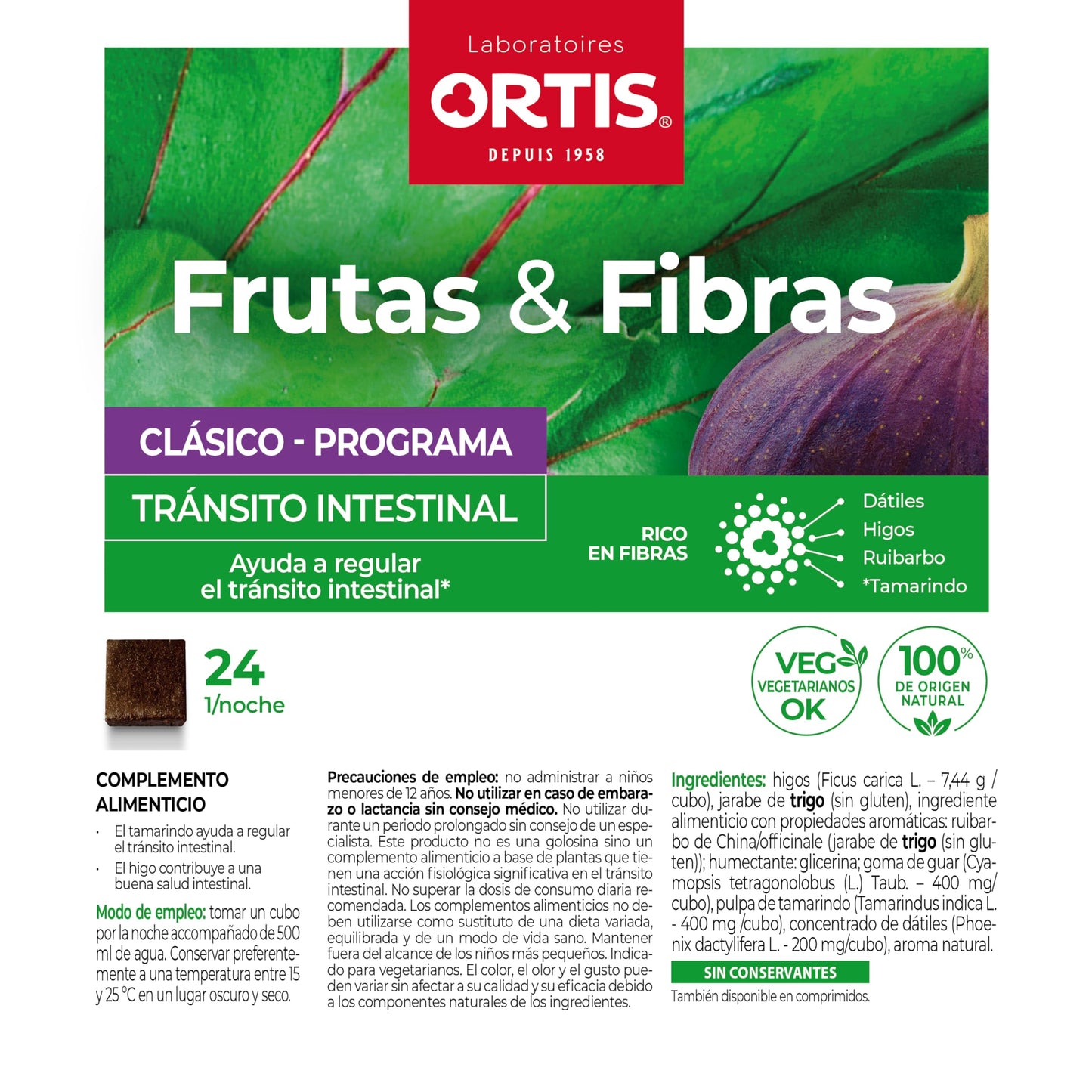 ORTIS - FRUTAS & FIBRAS CLÁSICO 24 cubos