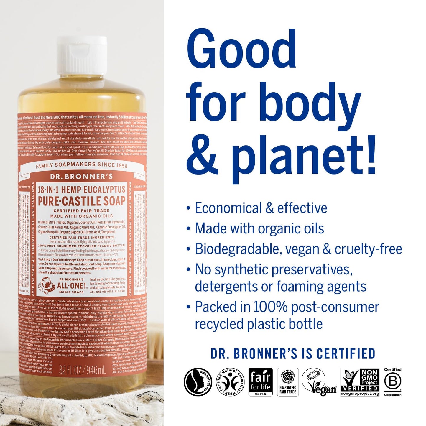 Dr. Bronner's - Pure Castile Liquid Soap Eucalyptus 945 ml