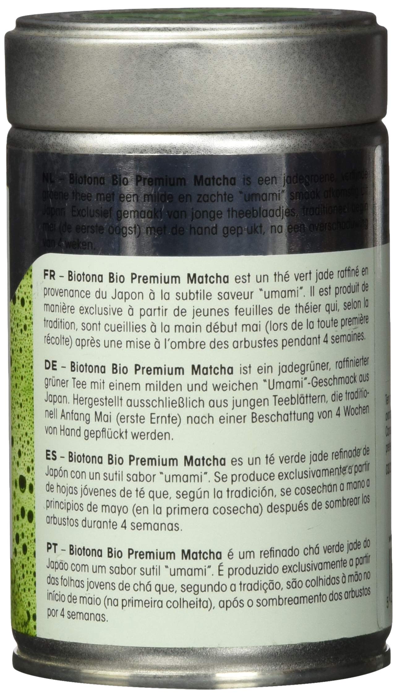 BIOTONA Matcha Extra Premium 80g Eco, Negro, Estandar