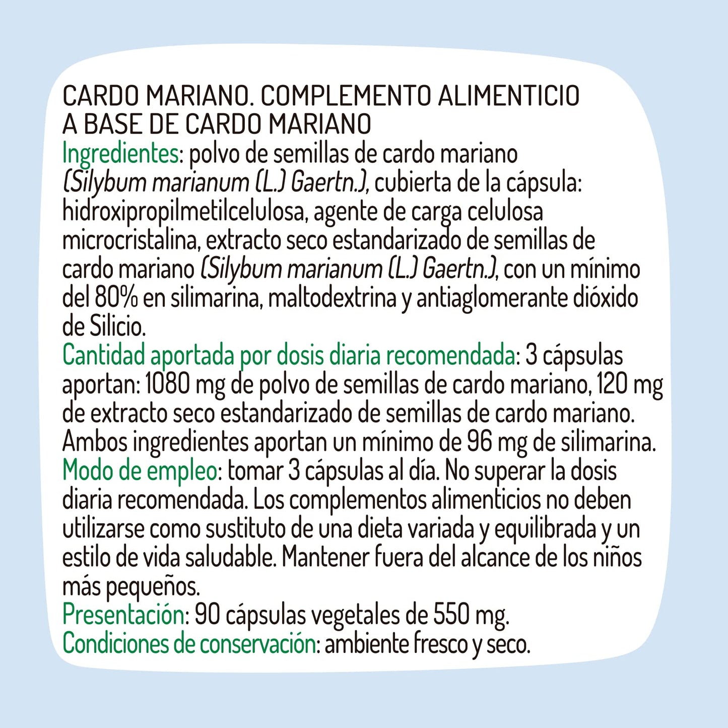El Granero Integral - Cardo Mariano - 550 Mg - 90 Cápsulas - Elaborado a Base de Polvo y Extracto de Semillas de Cardo Mariano - Ayuda a Mantener la Correcta Salud del Hígado