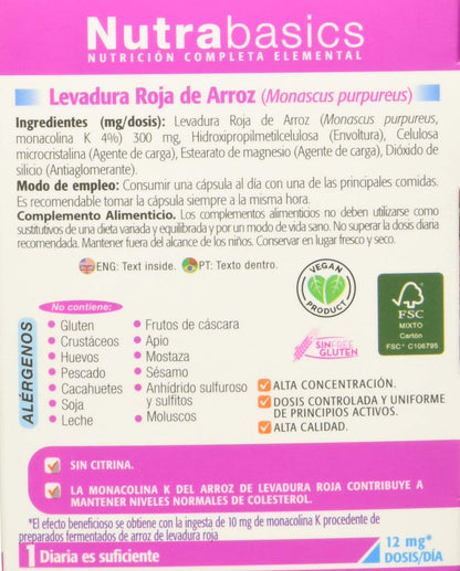 DRASANVI Levadura Roja De Arroz 30 Capsulas Nutrabasicos