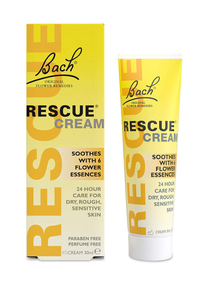 Bach - Rescue Cream, a Base de Flores de Bach que Ayuda a Hidratar y cuidar la piel, incluso la más sensible - 30 g