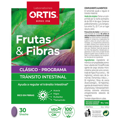 ORTIS - FRUTAS & FIBRAS REGULAR 30 comprimidos