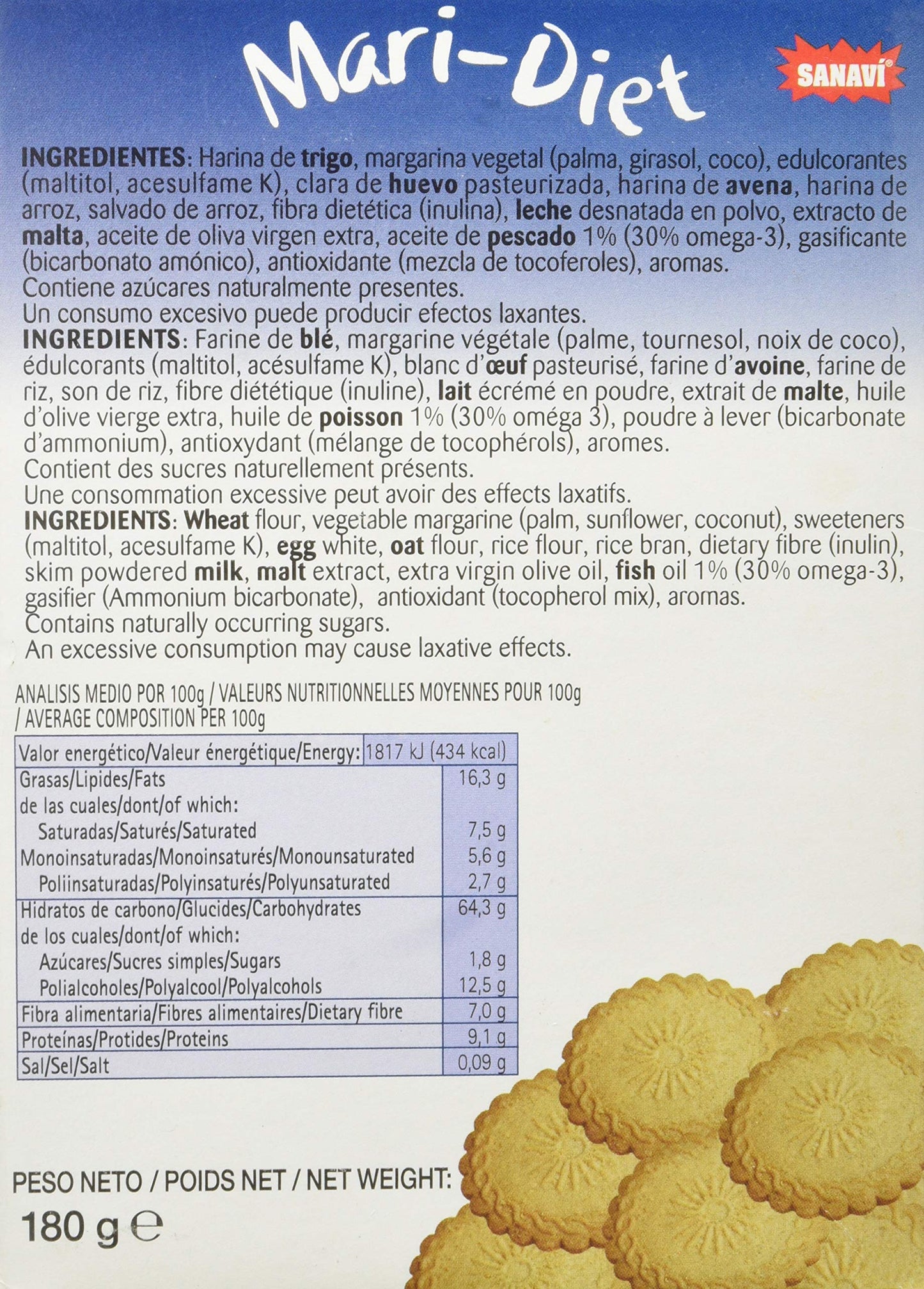 Sanavi - Sanavi Mari-Diet Galletas Sin Azucares - 180g