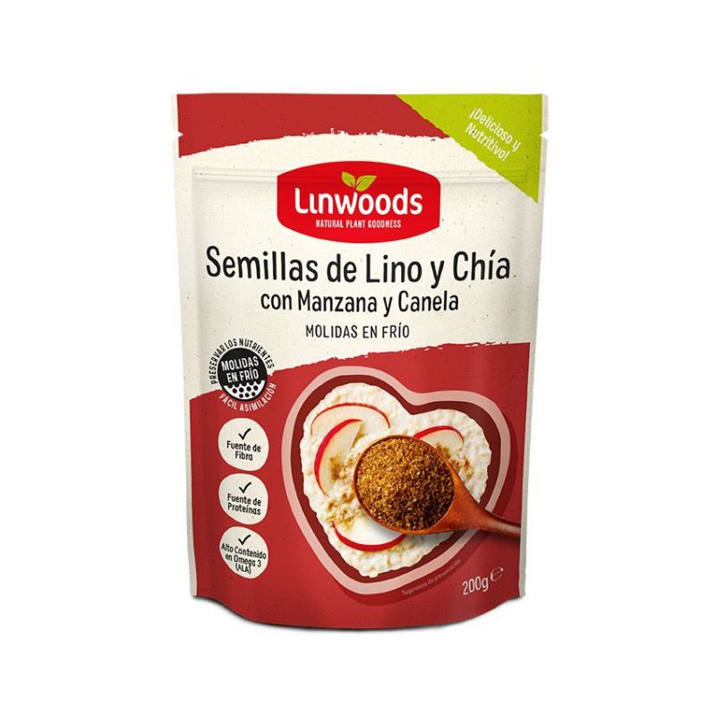 Semillas de Lino y Chía con Manzana y Canela Molidas