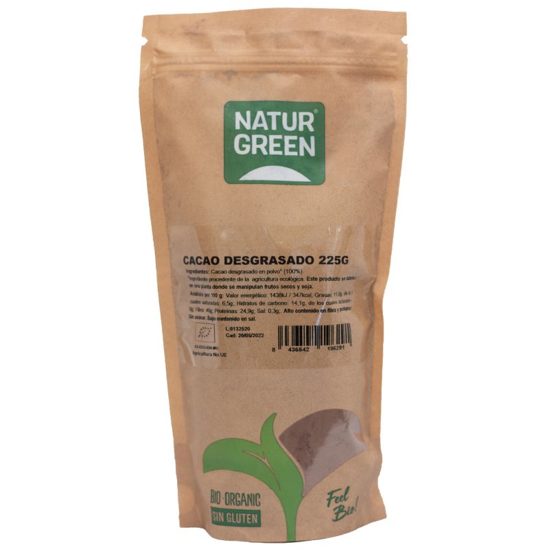 Cacao desgrasado Bio 225 G