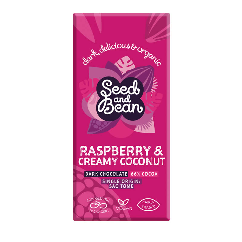 Chocolate Negro 66% con Coco y Frambuesa
