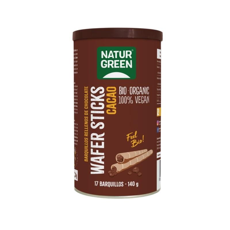 Barquillos stick rellenos de chocolate Bio 140g NaturGreen