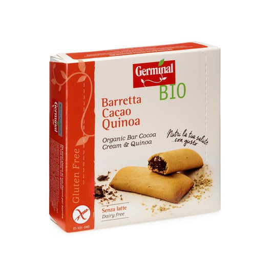 Barrita quinoa rellena de crema de cacao bio sin gluten 180g Germinal