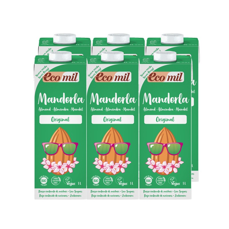 Bebida de almendra original con agave mandorla Bio 6x1L Ecomil