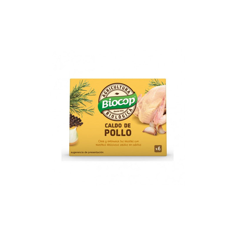 Caldo de pollo cubitos bio 6x11g Biocop