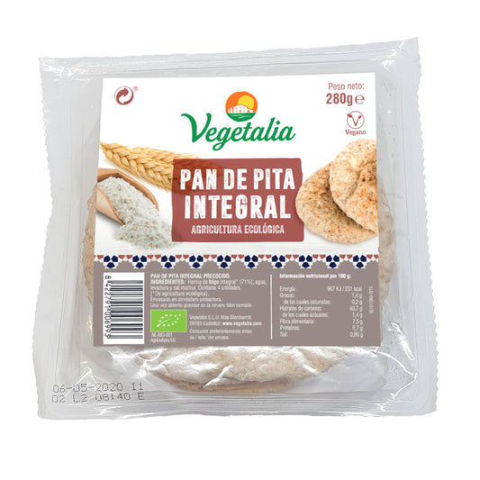 Pan Pita Integral Bio 280g Vegetalia