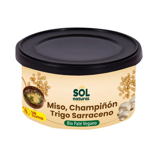 Pate vegano miso champiñon sarraceno bio 125g Sol Natural