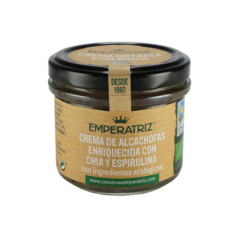 Pate-Crema de Alcachofas con chia y espirulina Bio 110g Emperatriz