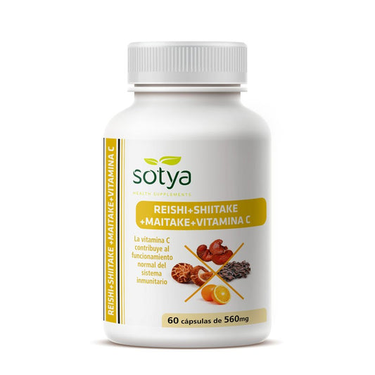 Reishi, maitake y shiitake 560mg 60 capsulas Sotya