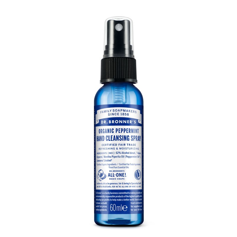 Spray desinfectante de manos menta 60ml Dr. Bronner's