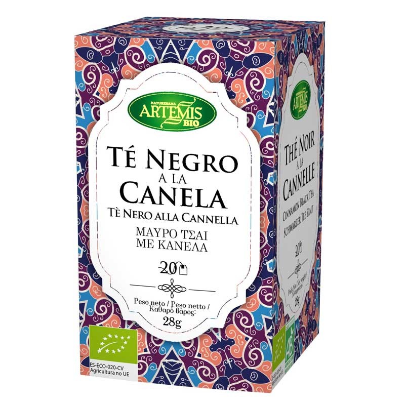 Te negro con canela Bio 20 filtros Artemis