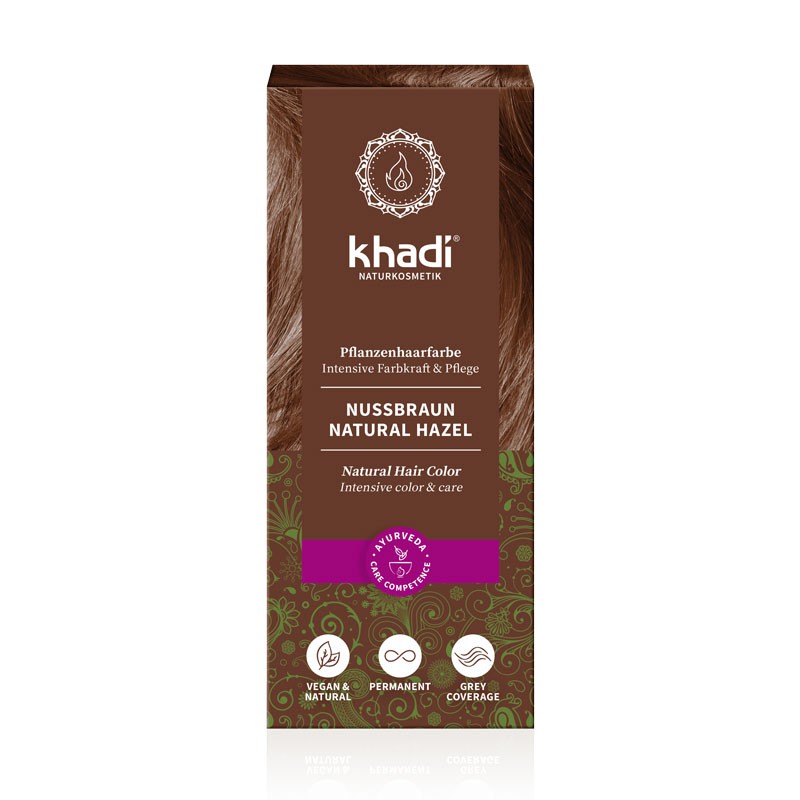 Tinte herbal Castaño Avellana 100g Khadi