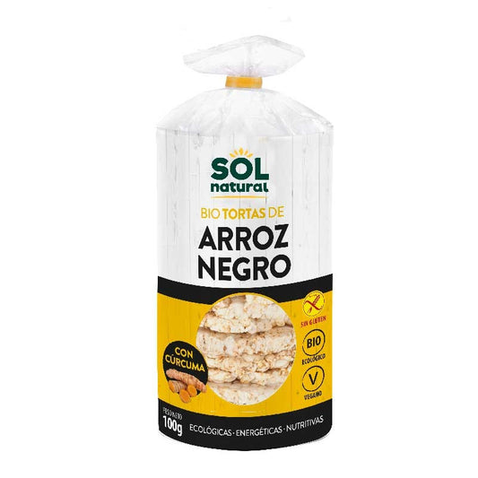 Tortas de arroz negro y curcuma s/gluten bio 100g Sol Natural