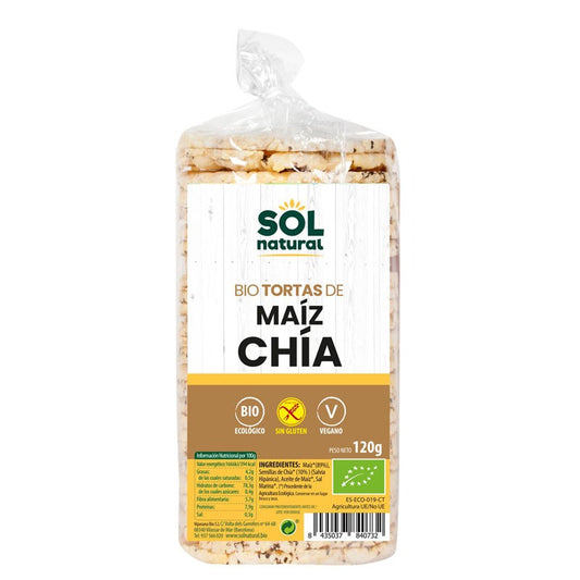 Tortas de maíz y chía sin gluten bio 120 g Sol Natural