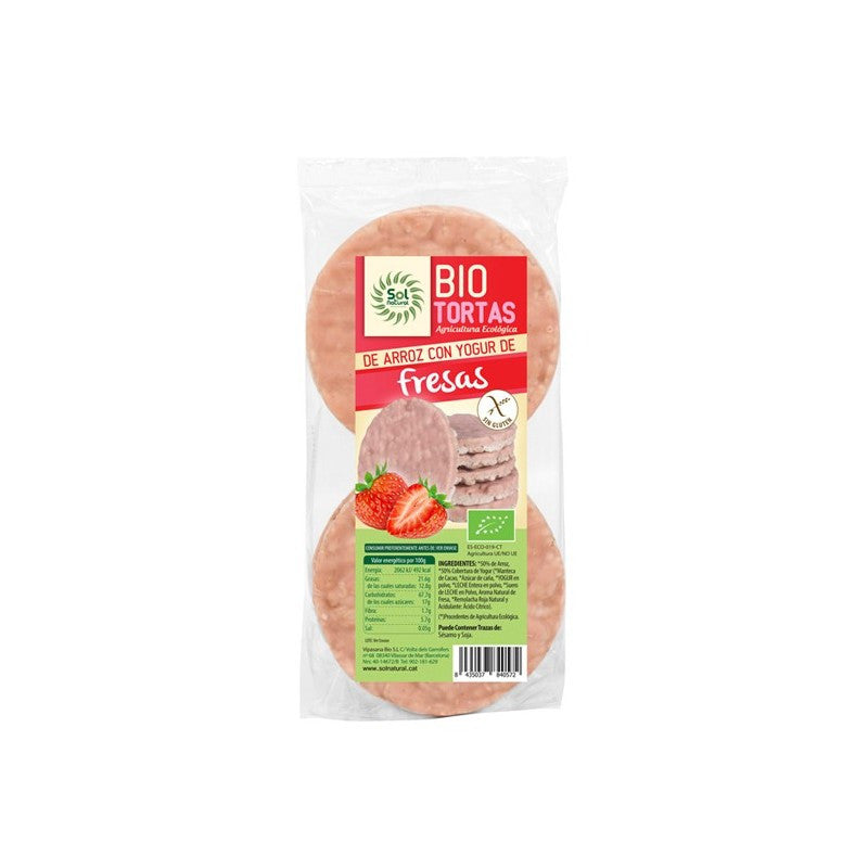 Tortitas de arroz yogurt con fresa s/g bio 100g Sol Natural