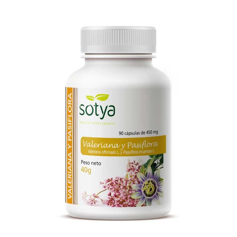 Valeriana y pasiflora 450mg 90 capsulas Sotya