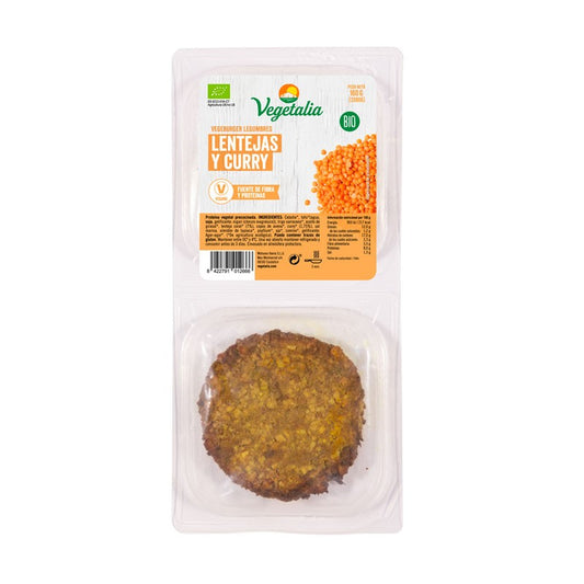 Vegeburguer de lentejas y curry bio 160 g Vegetalia