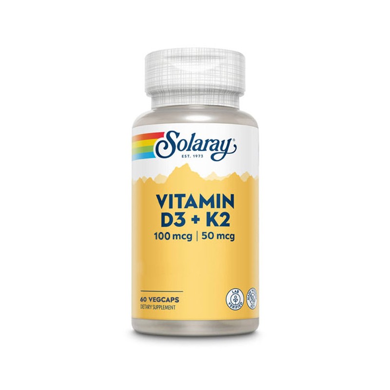 Vitamina D3 + K2 60vcaps Solaray