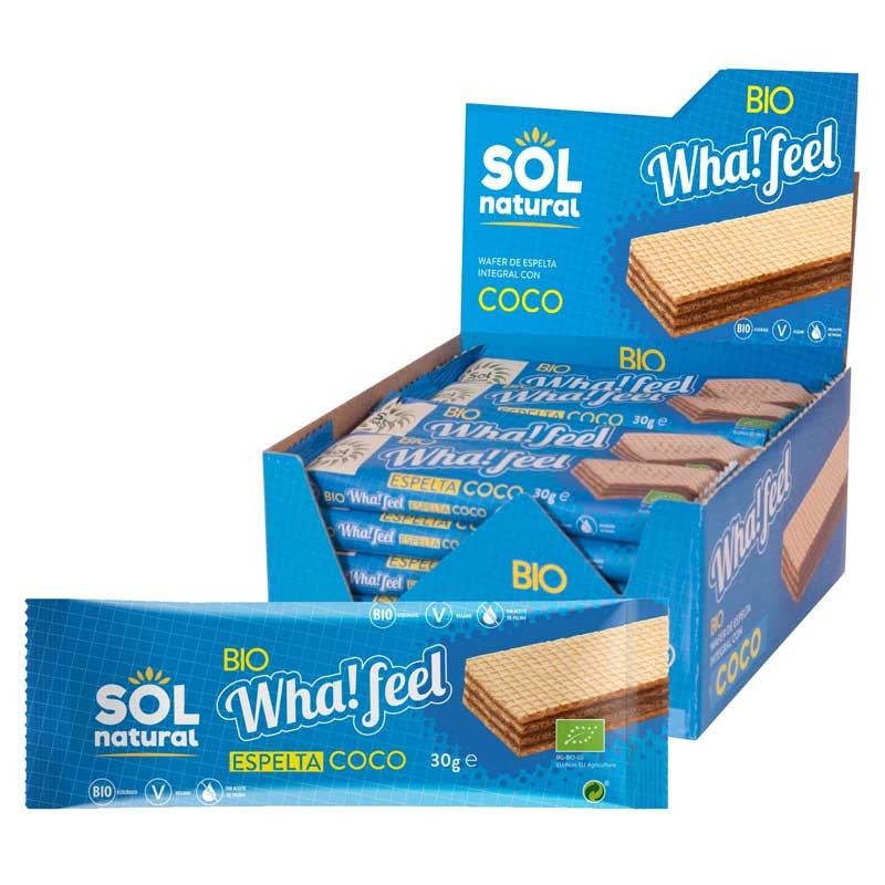 Whafeel Snack espelta y coco bio 20x30g Sol natural