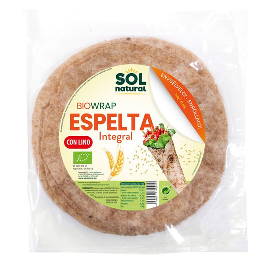 Wrap espelta integral con lino bio 2x80g Sol Natural