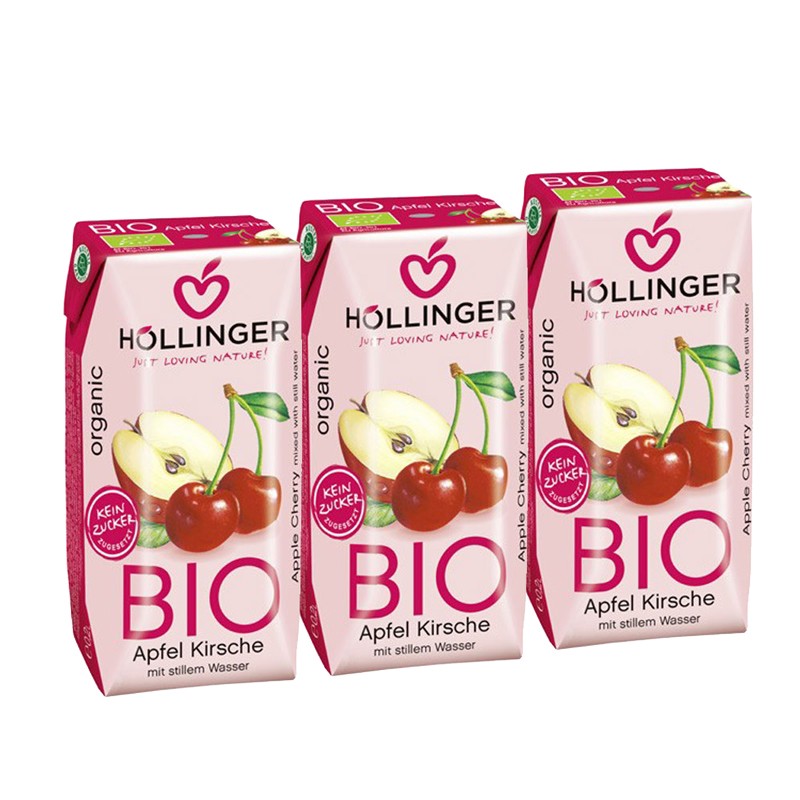 Zumo de Manzana-Cereza Bio 3x200ml Hollinger